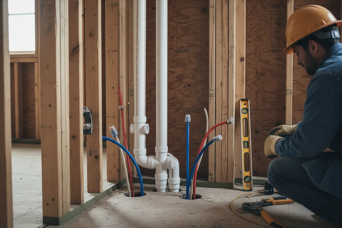 Drain and supply rough-in during Garbage Disposal Repair in Zamora