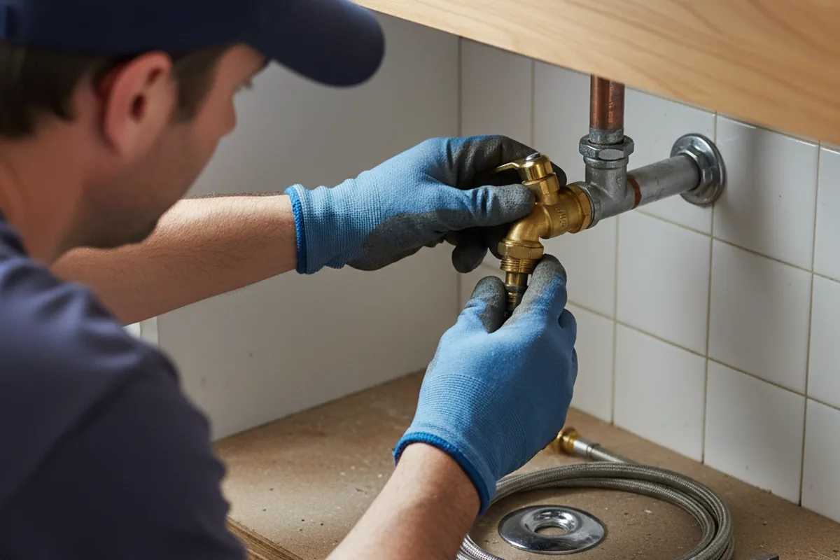 Shutoff valve and fitting work during Faucet and Fixture Repair in Zamora